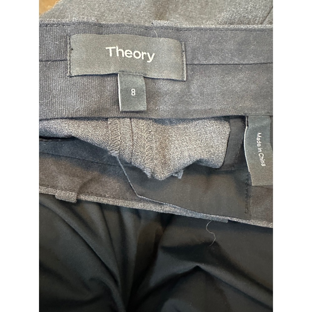Theory Demitria 4 Traceable Wool Flared Dress Pants Charcoal Gray Size 8 - Picture 4 of 6